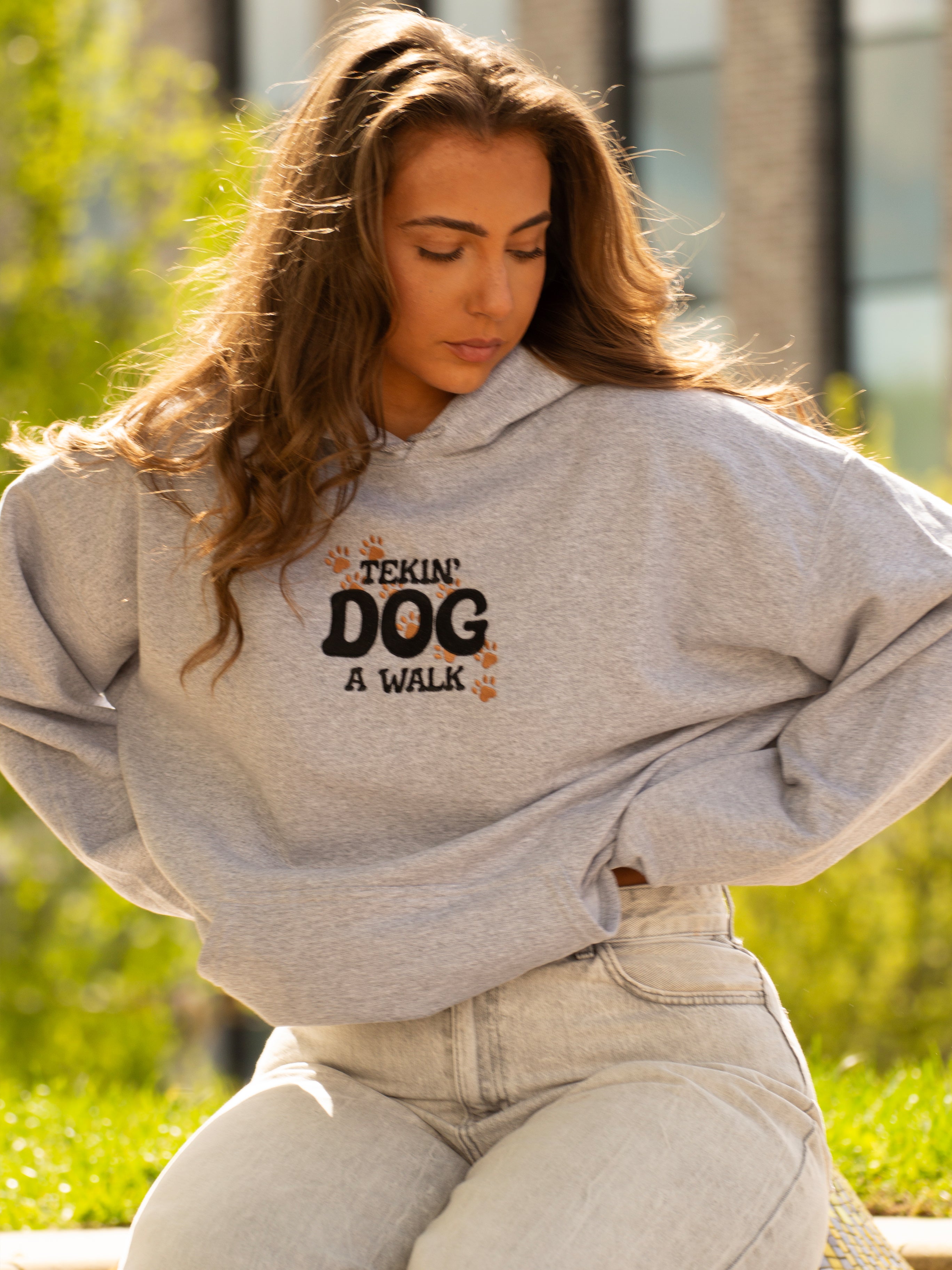 Tekin’ Dog A Walk Sweatshirt Hoodie or T-Shirt
