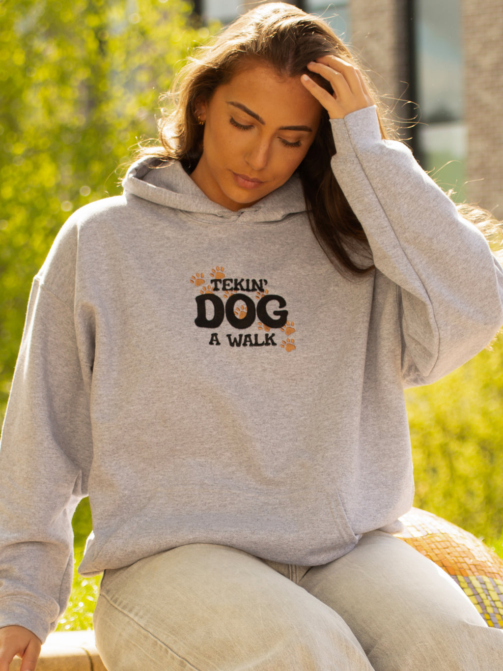 Tekin’ Dog A Walk Sweatshirt Hoodie or T-Shirt