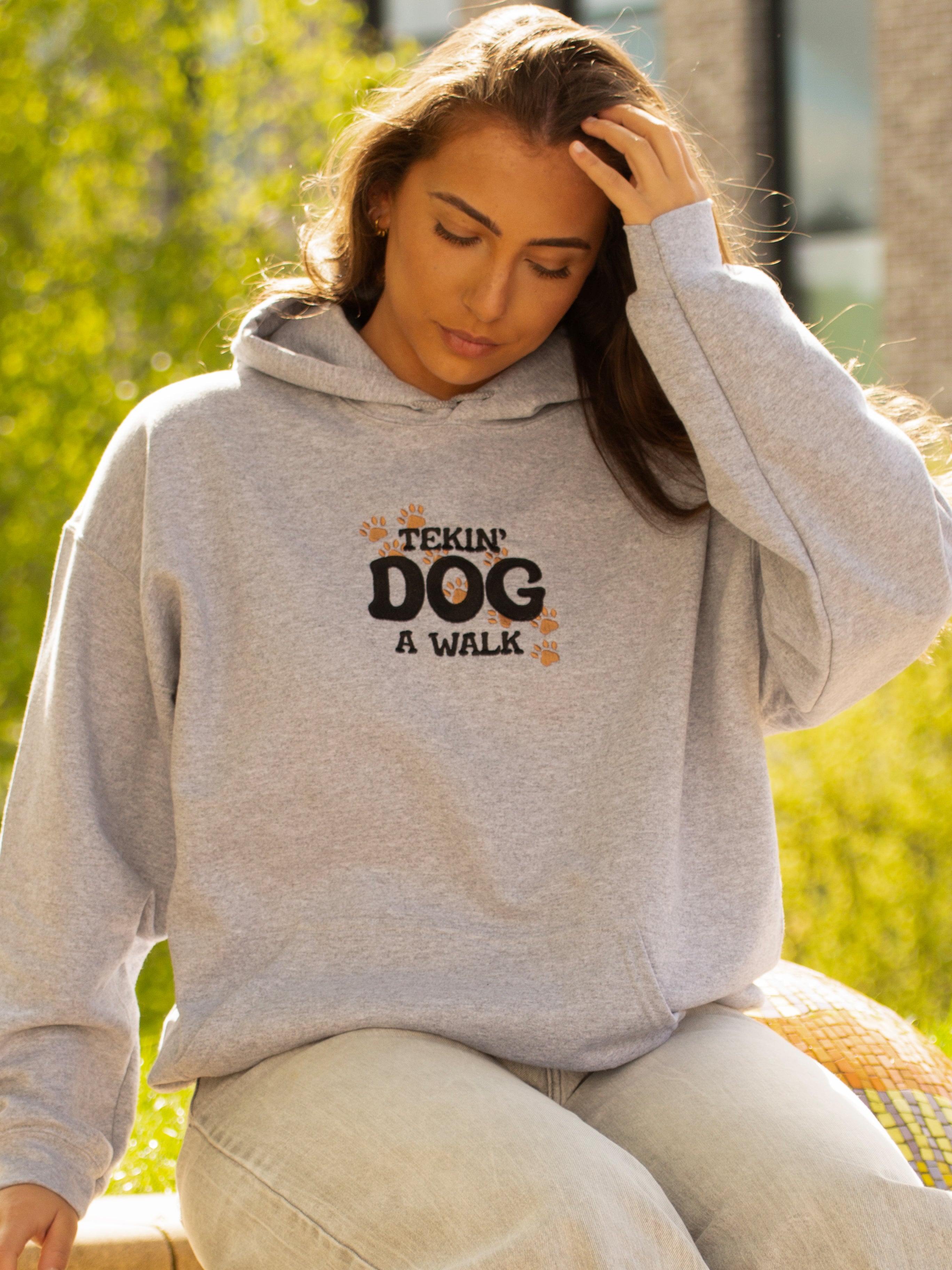 Tekin’ Dog A Walk Sweatshirt Hoodie or T-Shirt