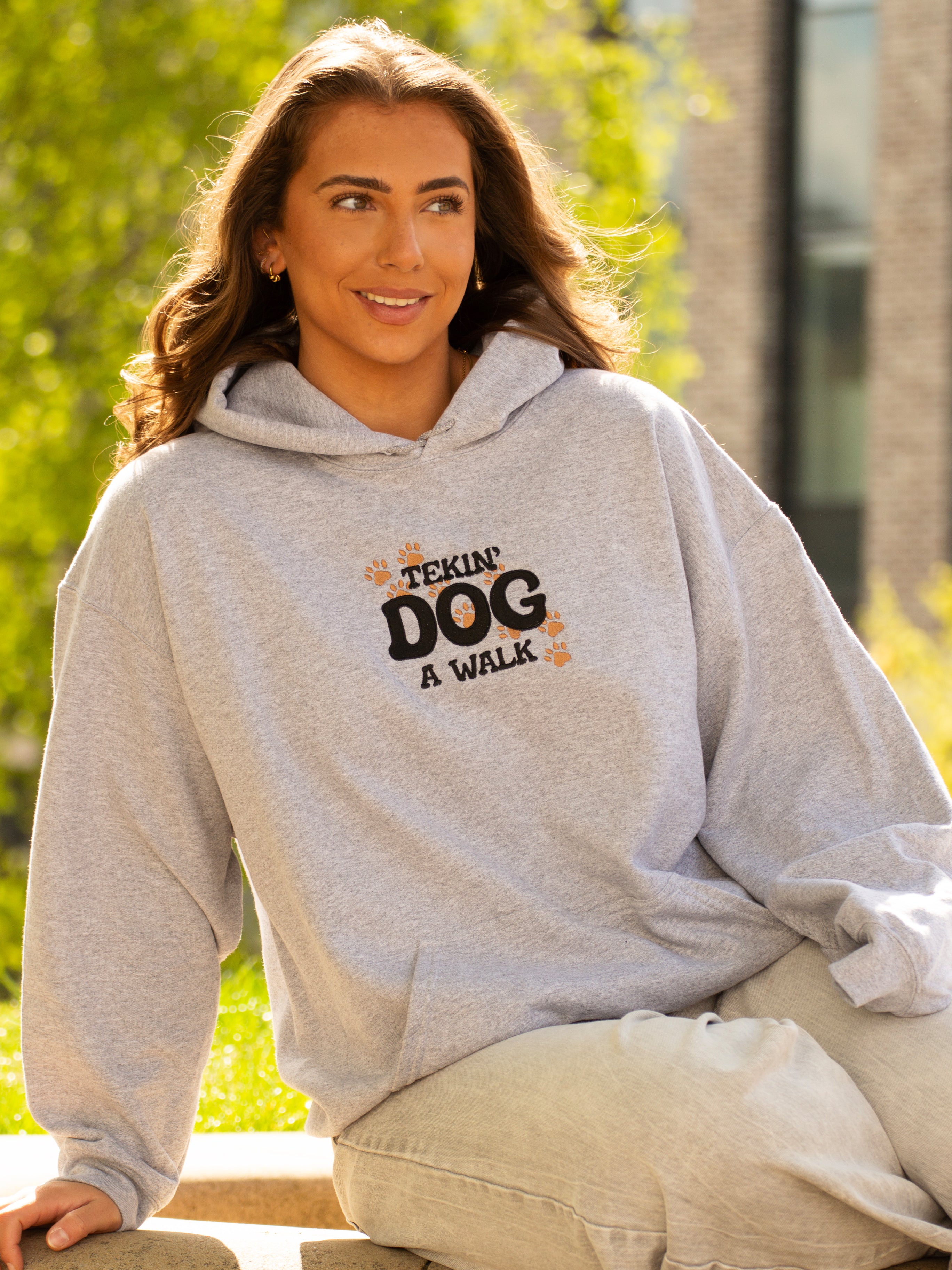 Tekin’ Dog A Walk Sweatshirt Hoodie or T-Shirt