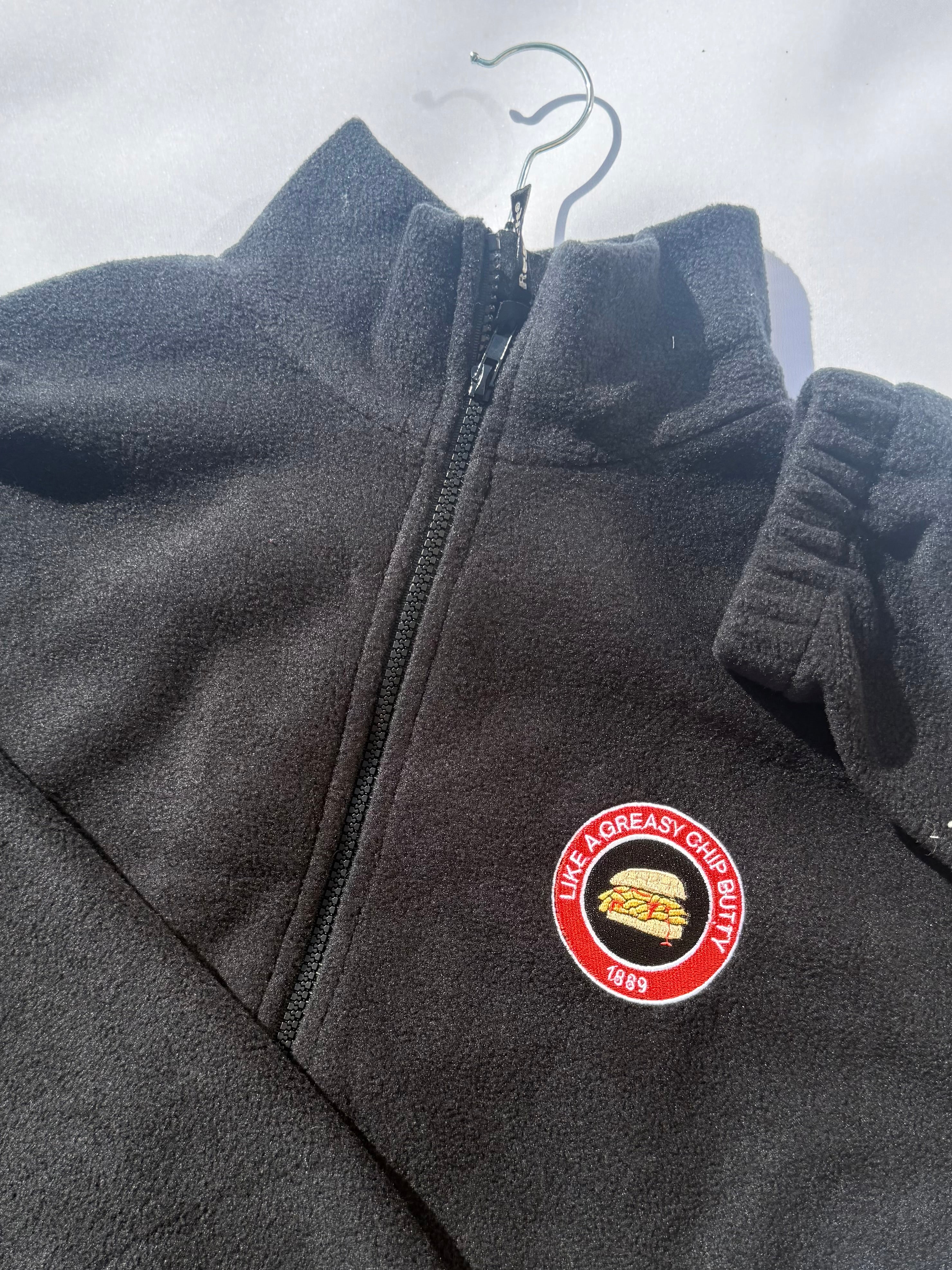 Greasy Chip Butty Black L Full Zip Fleece